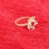 Floral Blossom Silver Ring with Ruby Center - Image 5