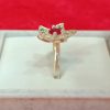 Floral Blossom Silver Ring with Ruby Center - Image 3