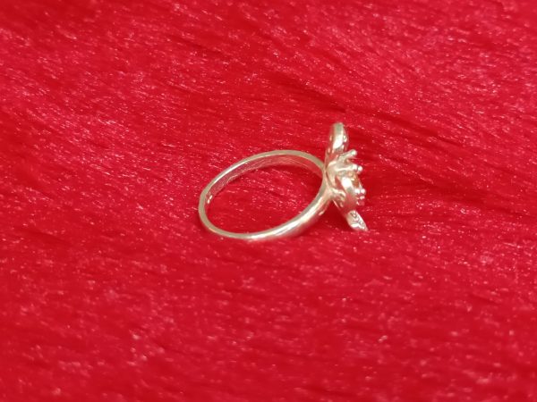 Floral Swirl Silver Ring with Citrine - Image 5
