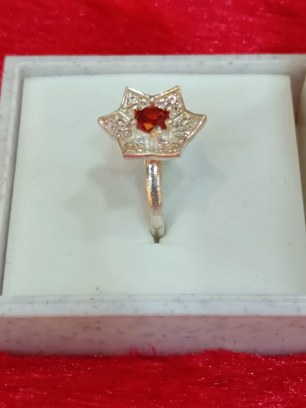 Star-Shaped Ring with Fiery Red Center - Image 5