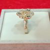 Floral Gold Ring with Sapphire Accents - Image 3