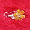 Elegant Yellow Sapphire Floral Silver Ring - Image 4