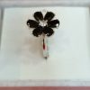 Flower Ring with Black Petal Stones - Image 4