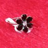 Flower Ring with Black Petal Stones