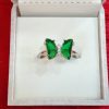 Butterfly Silver Ring – Premium Sterling Silver with Dual Green Stones - Image 5