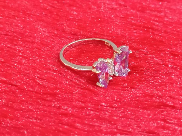 Sterling Silver Butterfly Ring with Lavender Stones - Image 5