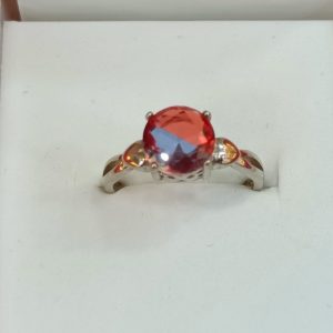 Sterling Silver Ring with Color-Shift Oval Stone