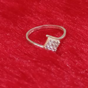 Sterling Silver Princess Cluster Ring