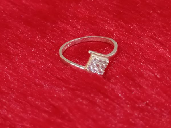 Sterling Silver Princess Cluster Ring