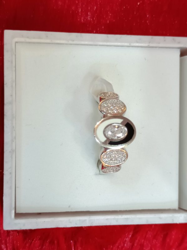 Modern Trio Disc Silver Ring - Image 3