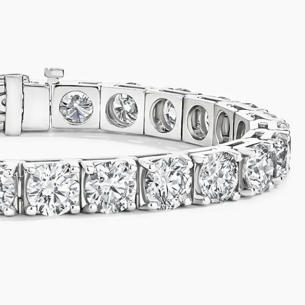 White Gold Plated CZ Tennis Bracelet Sterling Silver Elegant... - Image 3