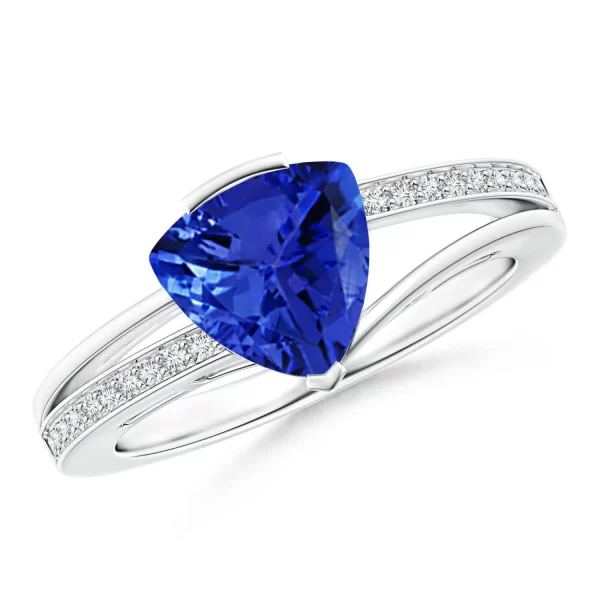 Trillion-Cut Blue Gemstone Ring...