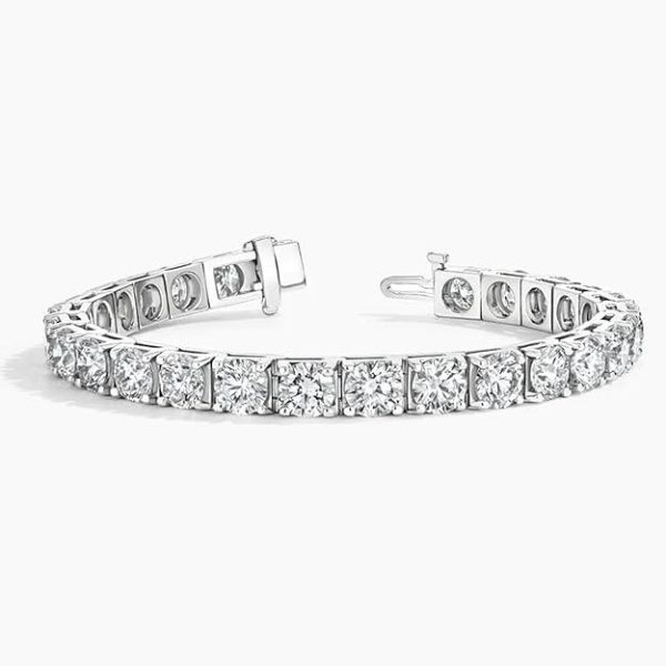 White Gold Plated CZ Tennis Bracelet Sterling Silver Elegant... - Image 2