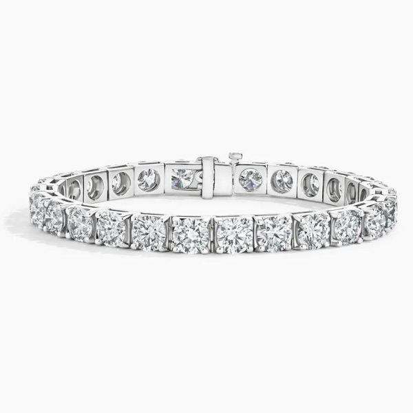 White Gold Plated CZ Tennis Bracelet Sterling Silver Elegant...