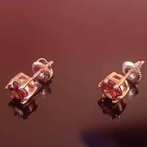 Brownish Diamond Six-Prong Stud Earrings–Elegant...