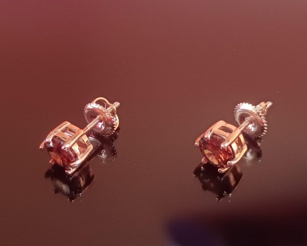 Brownish Diamond Six-Prong Stud Earrings–Elegant...