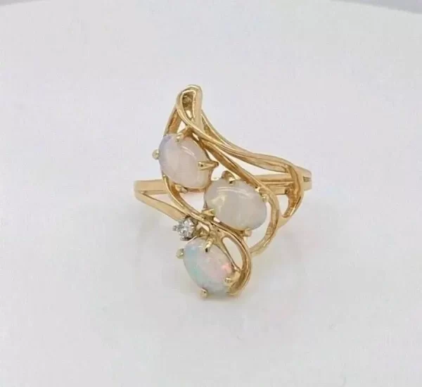 Sterling Silver Simulated Opal & CZ Ring... - Image 6
