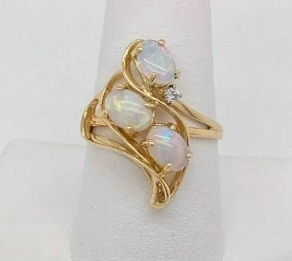 Sterling Silver Simulated Opal & CZ Ring... - Image 5