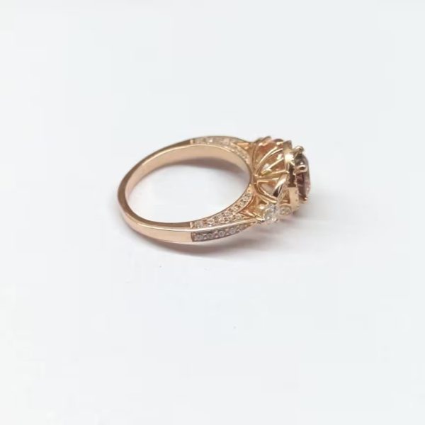 Vintage Style Simulated Brownish Diamond Halo... - Image 6