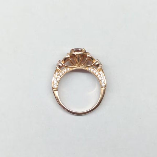 Vintage Style Simulated Brownish Diamond Halo... - Image 5