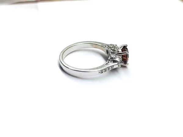 Vintage Style Brownish Simulated Diamond Halo Ring... - Image 4