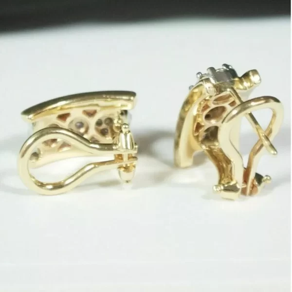 Sterling Silver Gold Plated Hoop Earrings with Cluster... - Image 4
