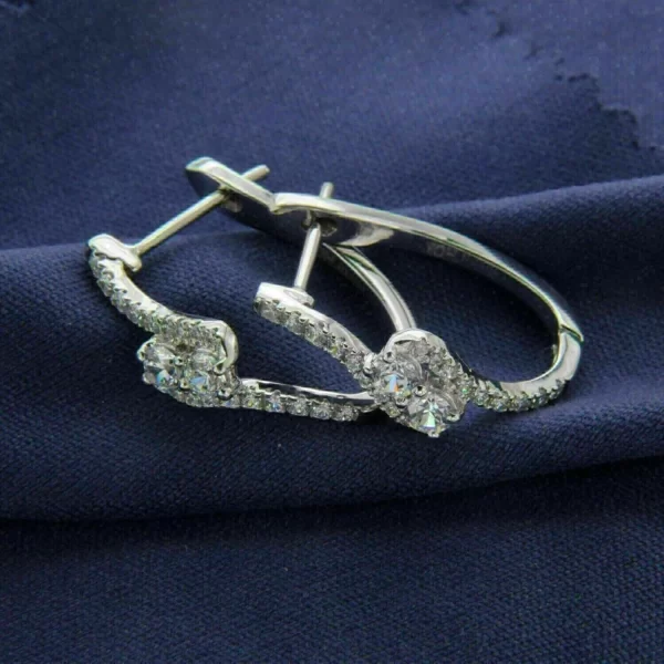 Sterling Silver Cubic Zirconia Stud Earrings - Image 2