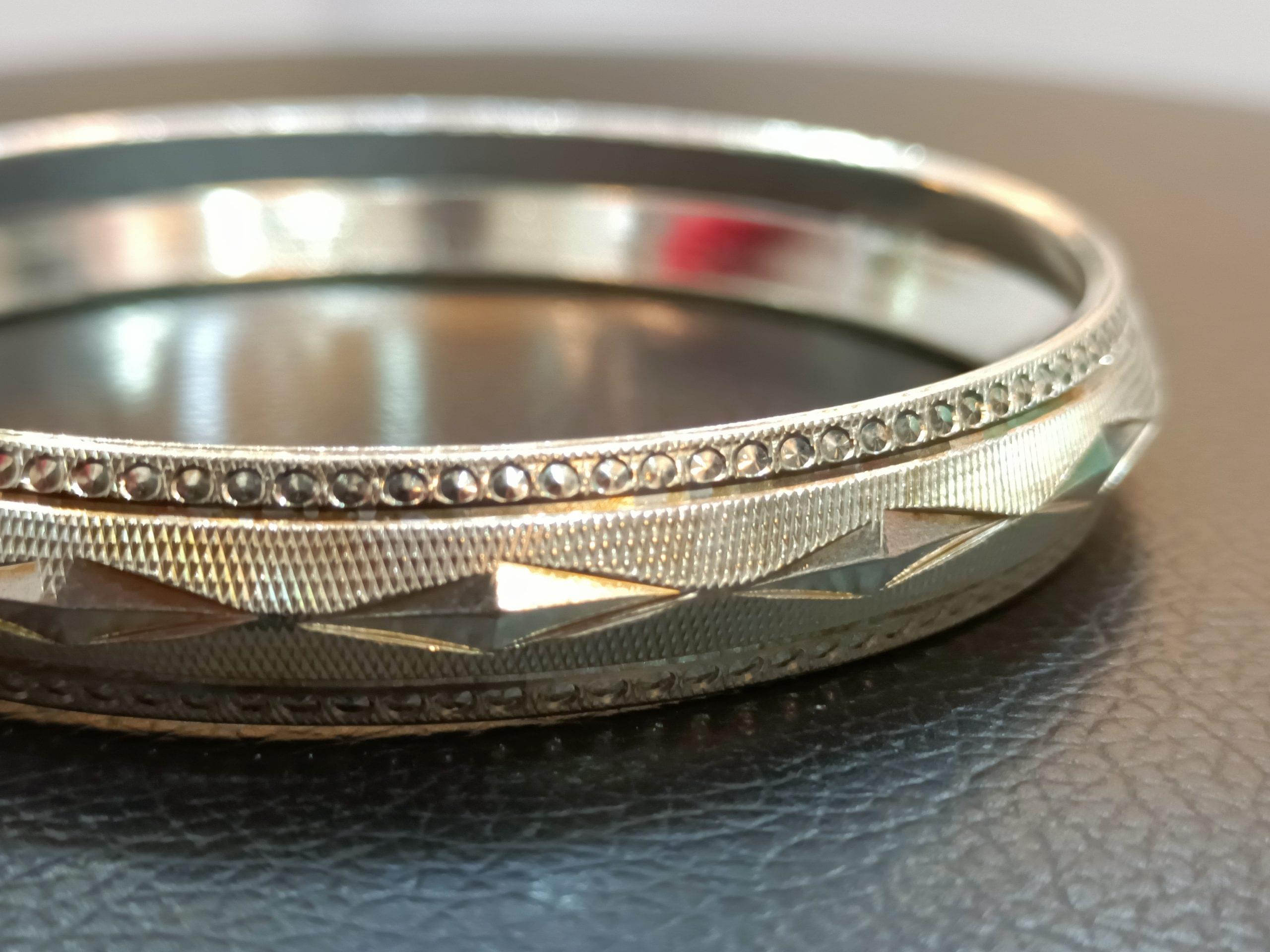 Vintage-Inspired 925 Sterling Silver Bangle